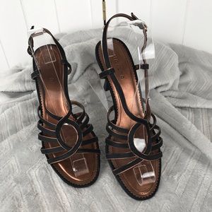 Dress sandal by Unisa. Bronze and black.